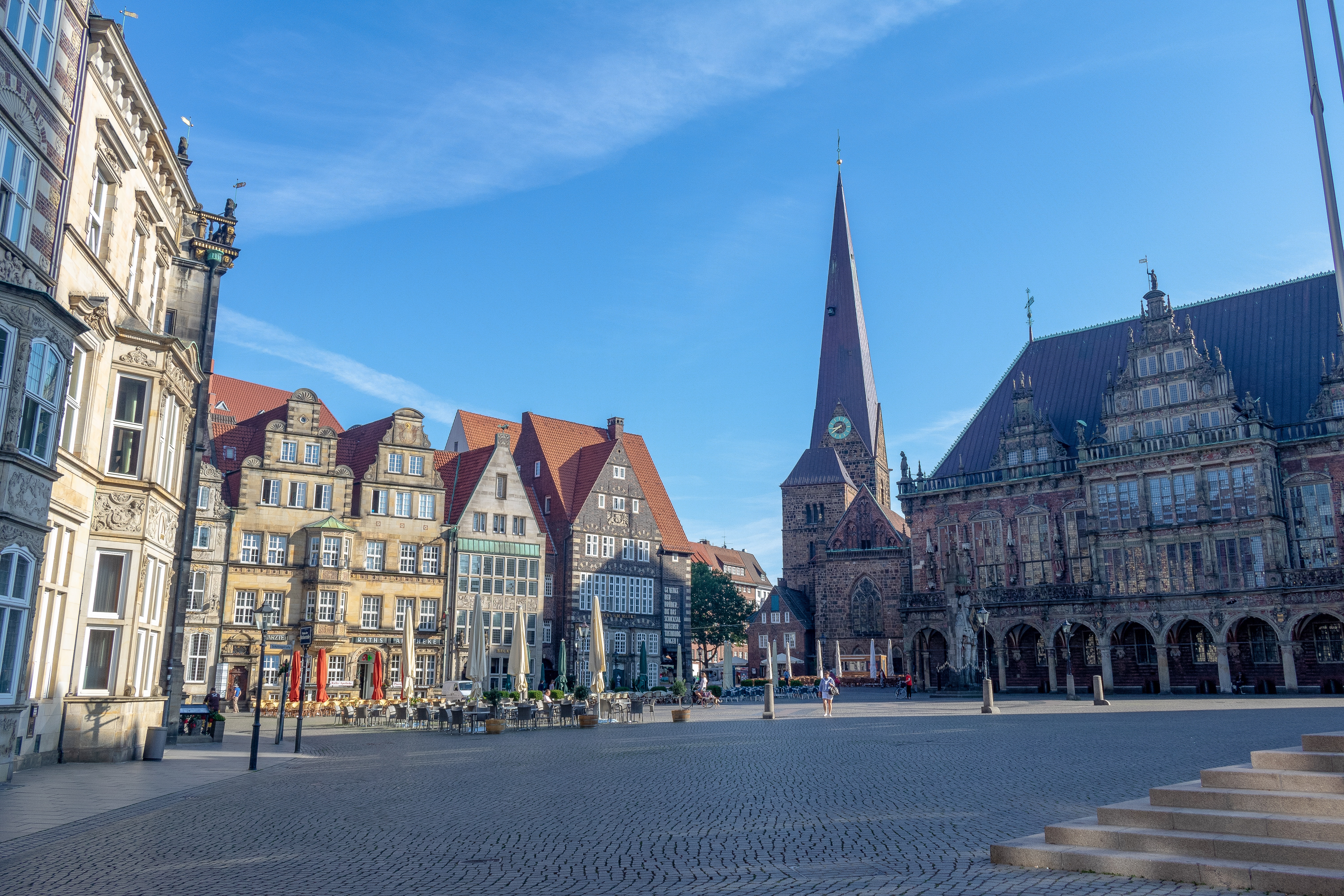 Ansicht der Stadt Bremen mit der Sehenswürdigkeit Rathaus
