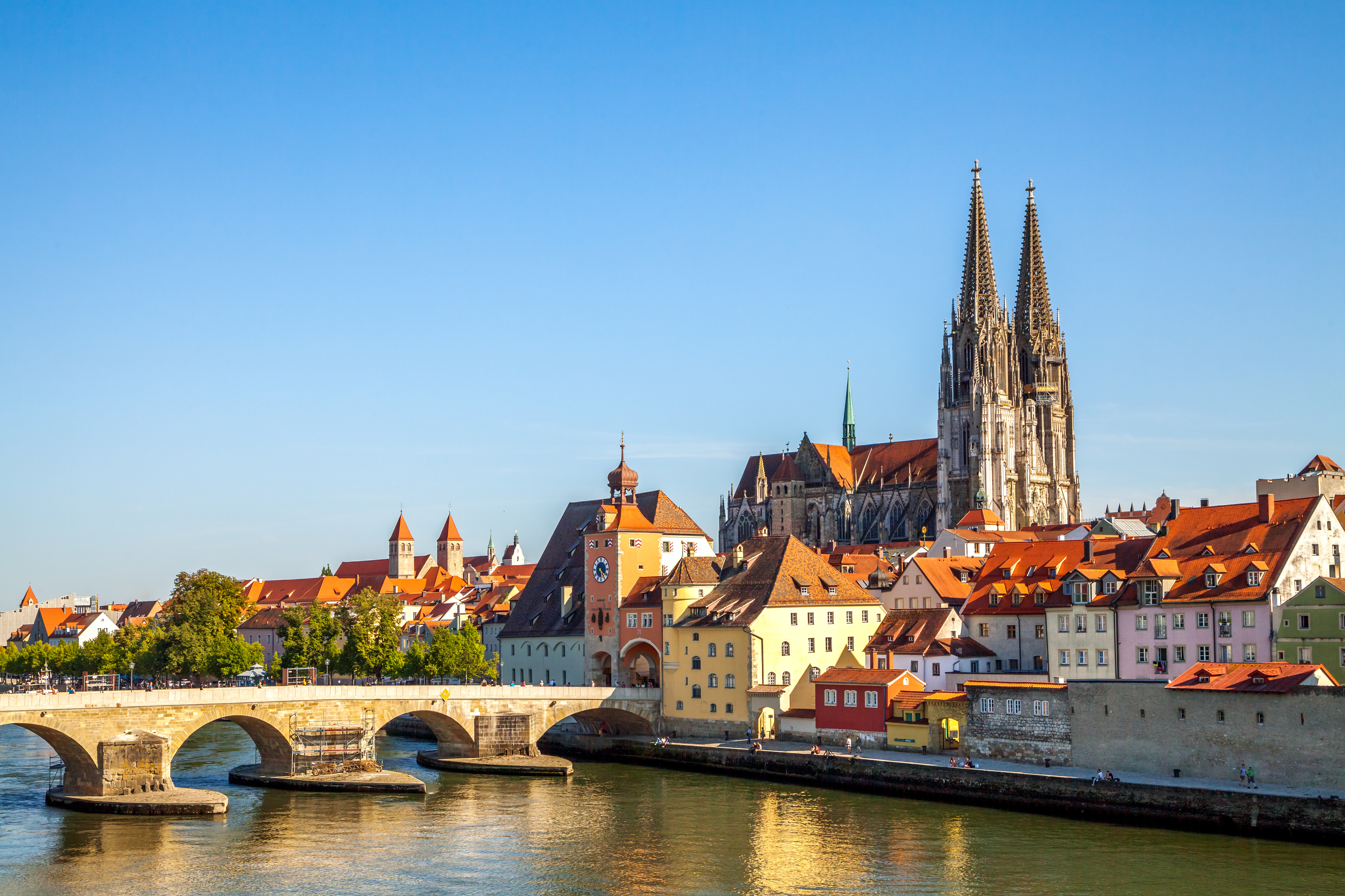 Ansicht der Stadt Regensburg von der Donau aus 