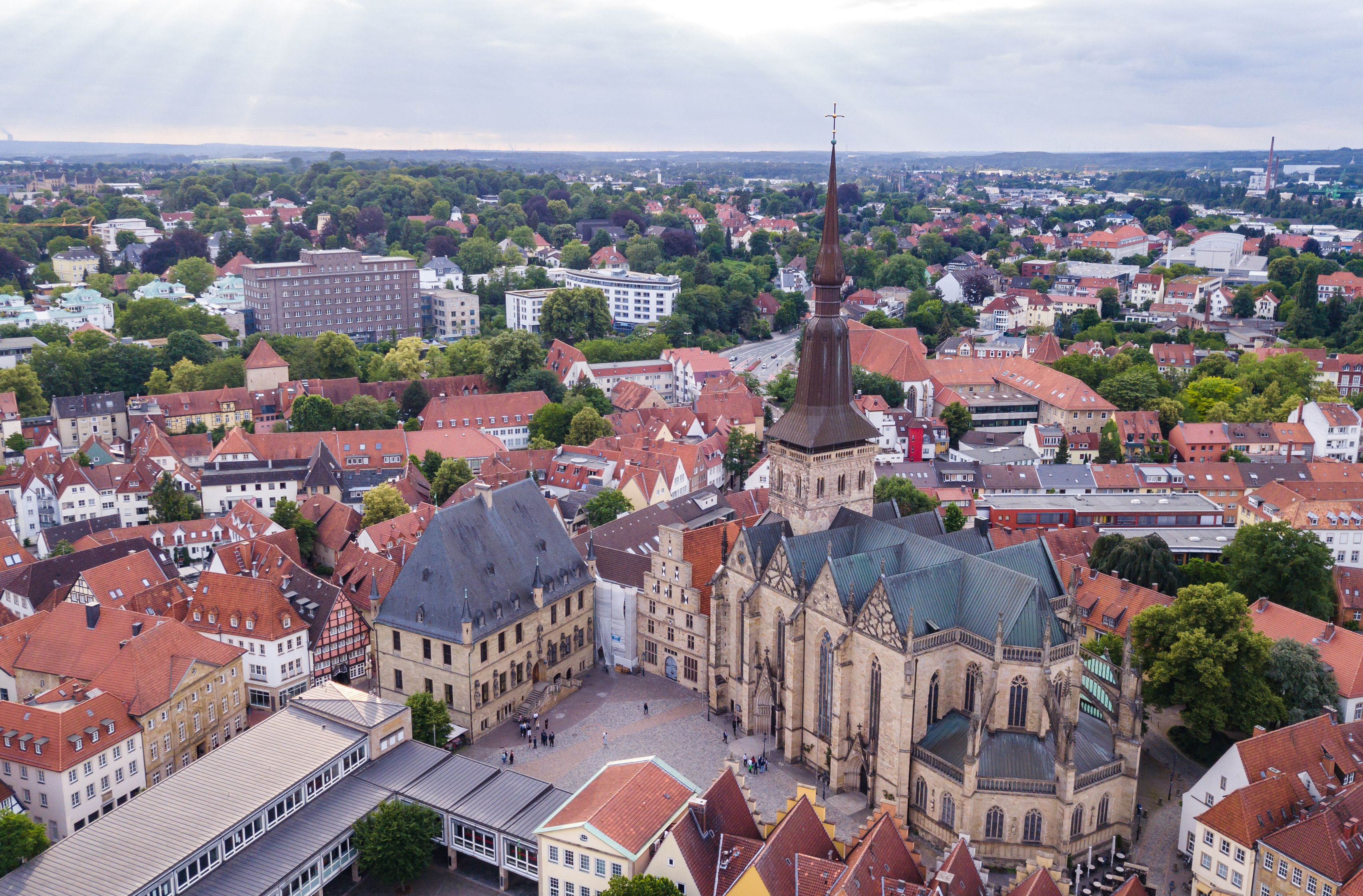 Ansicht der Stadt Osnabrück von oben 