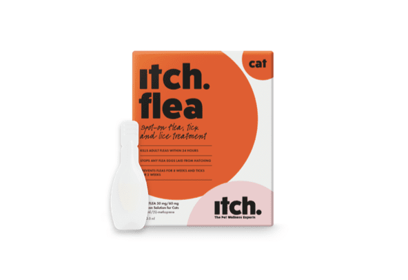 Itch Flea spot-on treatment, flea, tick and lice treatment for cats - image of Itch Flea box