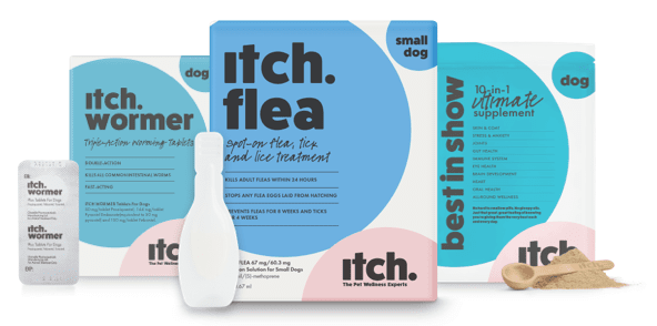 Itch Wormer for dogs - double action worming tablets, Itch Flea spot-on treatment for small dogs - flea, tick & lice treatment for dogs, Best in Show 10-in-1 multivitamin supplement for dogs, customer plan