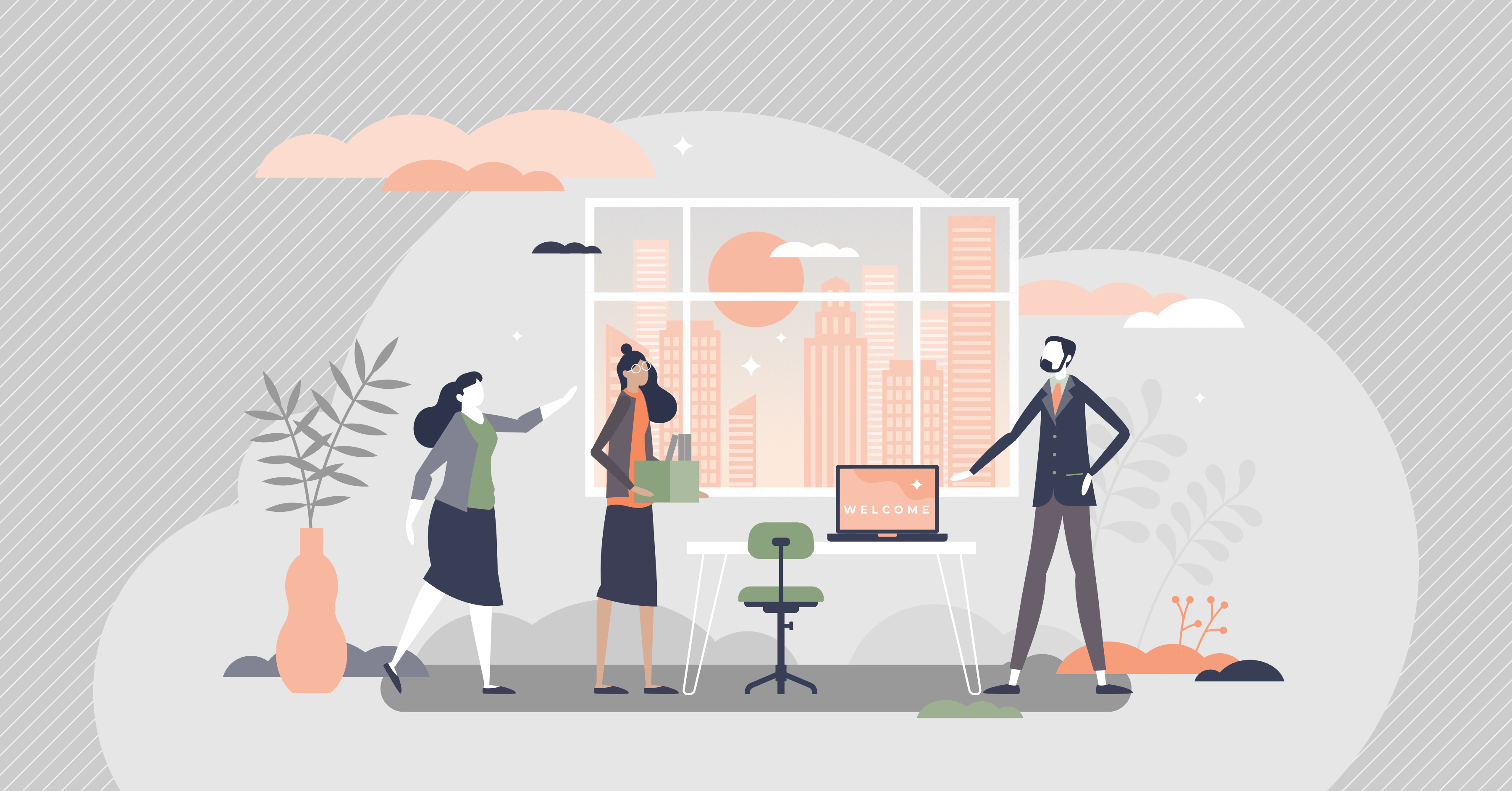 Graphic of employee onboarding