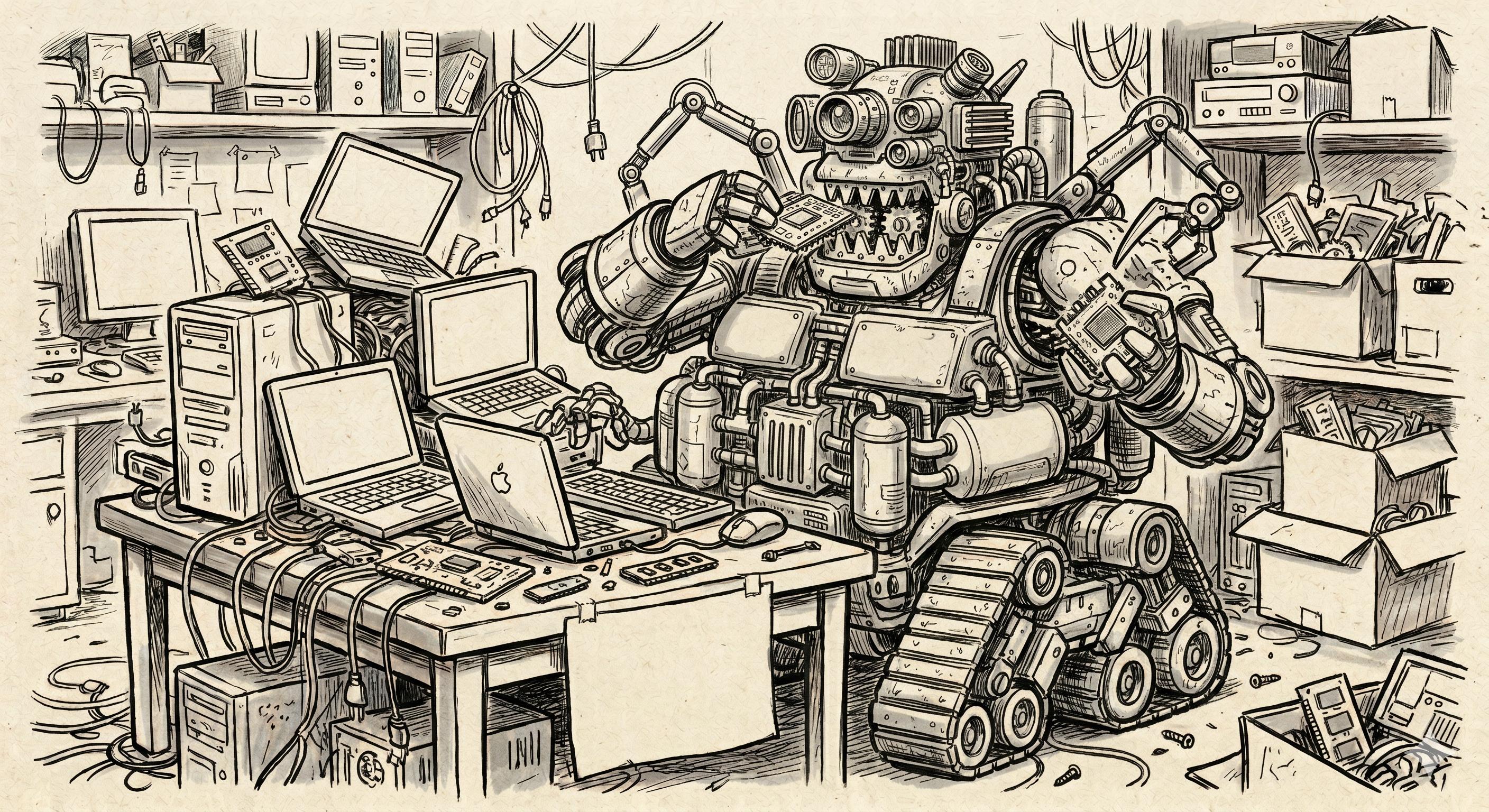 a robot having a mukbang