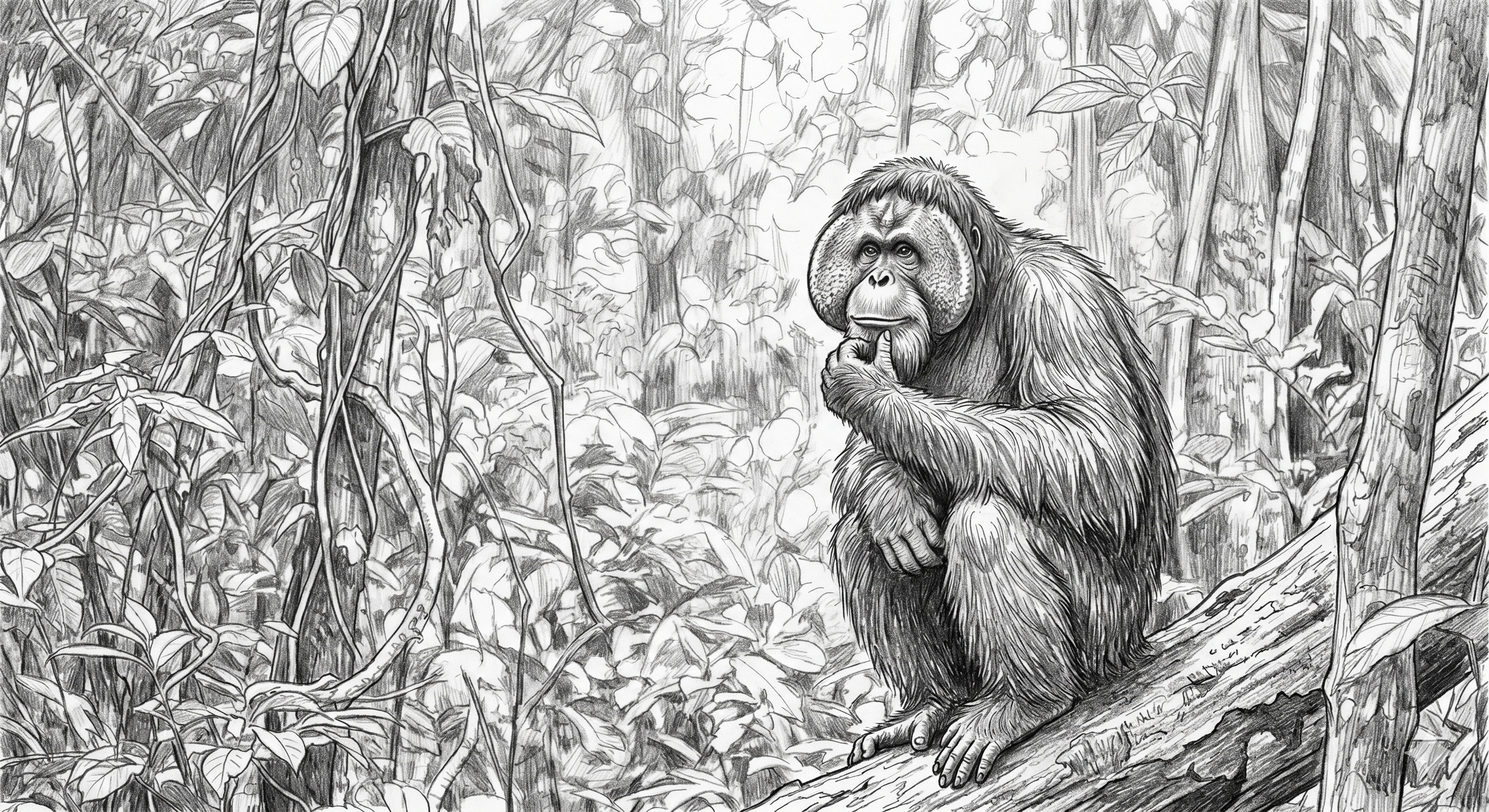 A thinking Orangutan