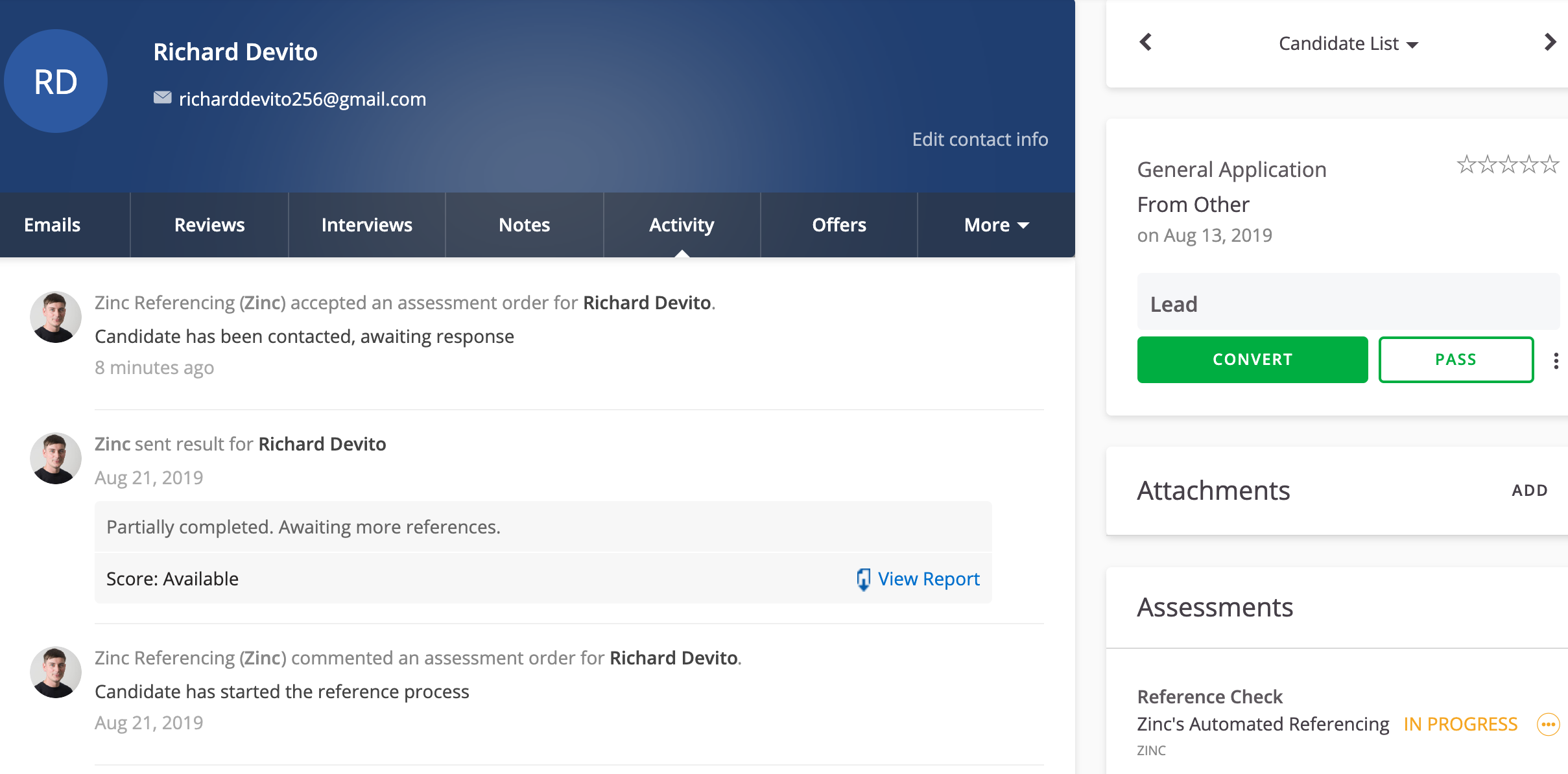 Track reference progress in SmartRecruiters