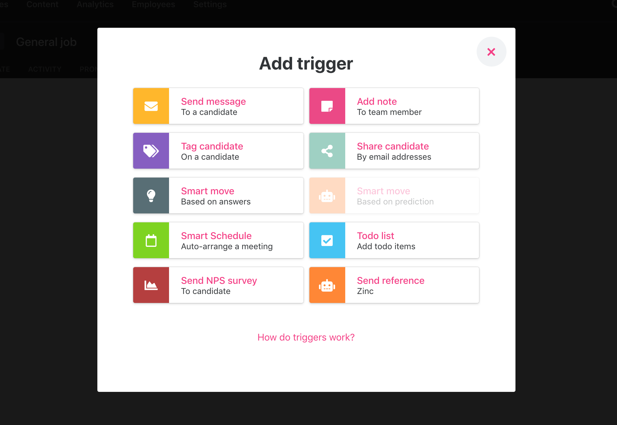 Add Zinc as a Trigger in Teamtailor
