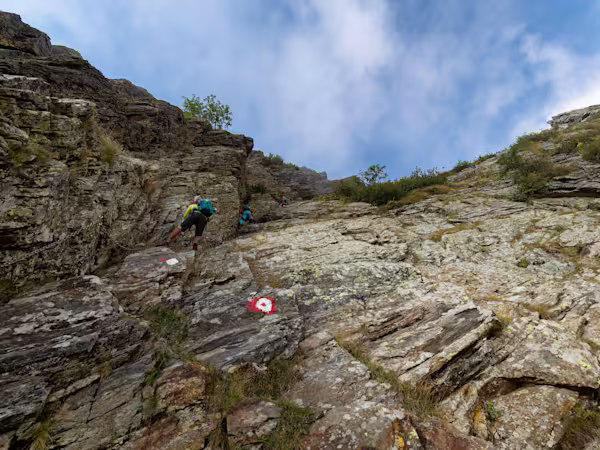 Discesa dal tratto attrezzato