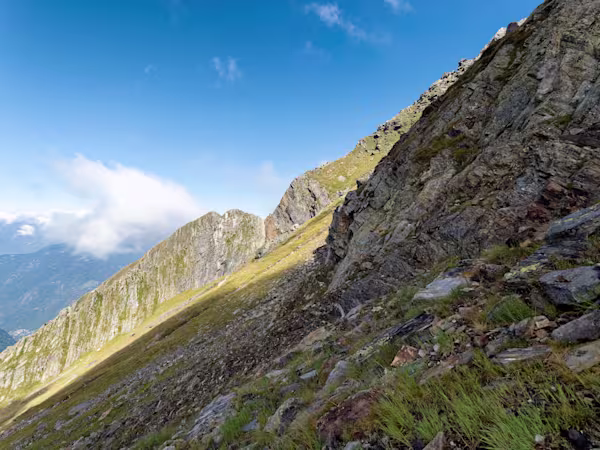Traverso da sotto il canale verso il pendio finale