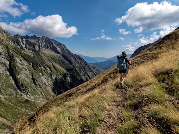 Il traverso per riprendere il sentiero che porta al bivacco