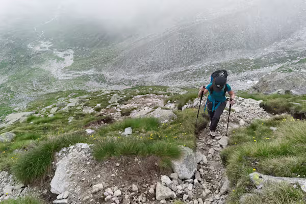 La rampa ripida dopo il rifugio