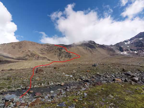 Il percorso per la cresta del Pasquale