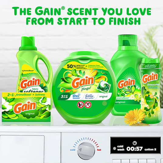 Gain Original Flings Laundry Detergent the scent you love from start to finish