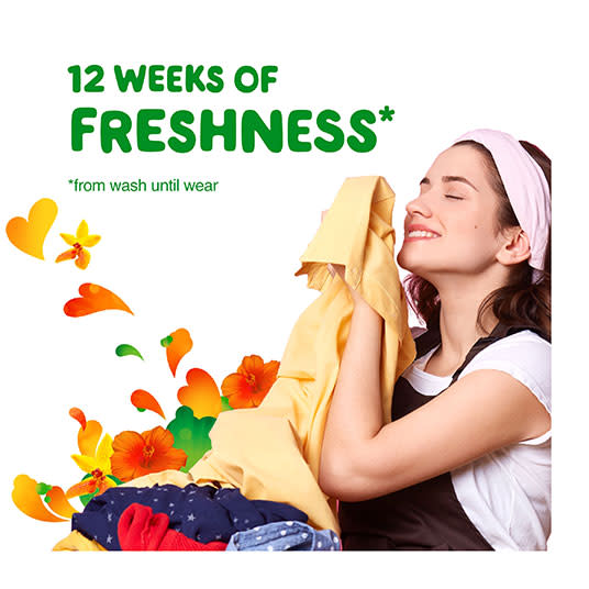 12 weeks of freshness with Gain Island Fresh Fireworks Scent Booster