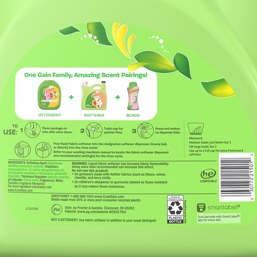 Gain Tango Twist Hibiscus and Vanilla Scent Fabric Softener, sticker