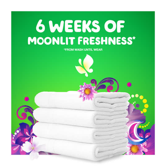 Freshly washed towels with Gain Moonlight Breeze Liquid Laundry Detergent keep six weeks of summery freshness