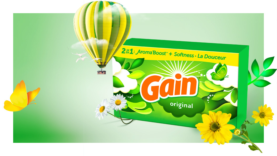 Scent experience of Gain Original fabric softener sheets
