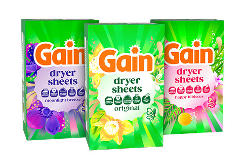 Gain Dryer Sheets and Bar Products