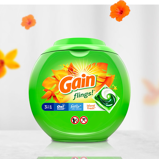 Pack of Gain Island Fresh Flings Laundry Detergent