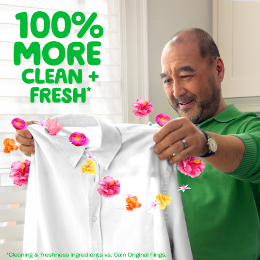 Gain Happy Super Sized Flings Laundry Detergent Pacs, 100% more clean + fresh*