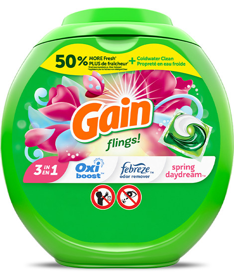 Pack of Gain Spring Daydream Flings Laundry Detergent