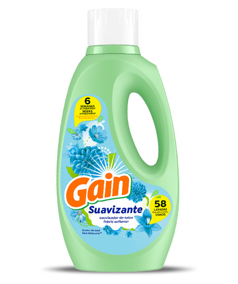 Bottle of Gain Blue Blossom Fabric Softener Laundry Detergent