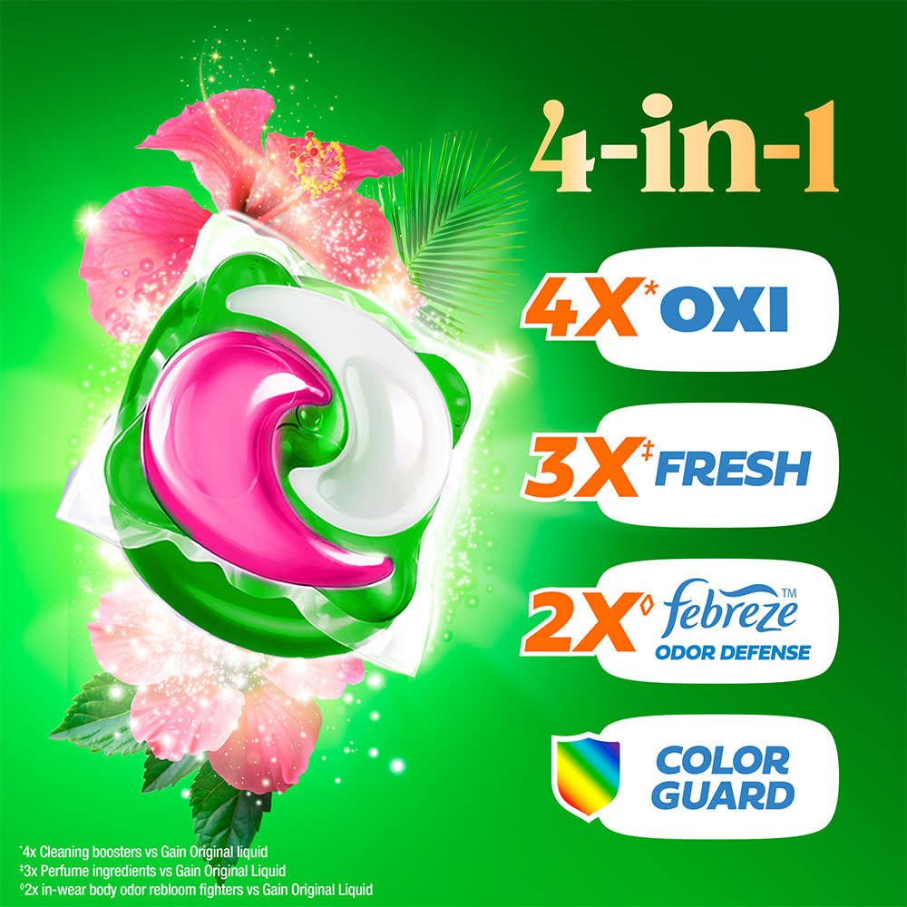 Gain Plus Happy Hibiscus Flings Detergent Pacs