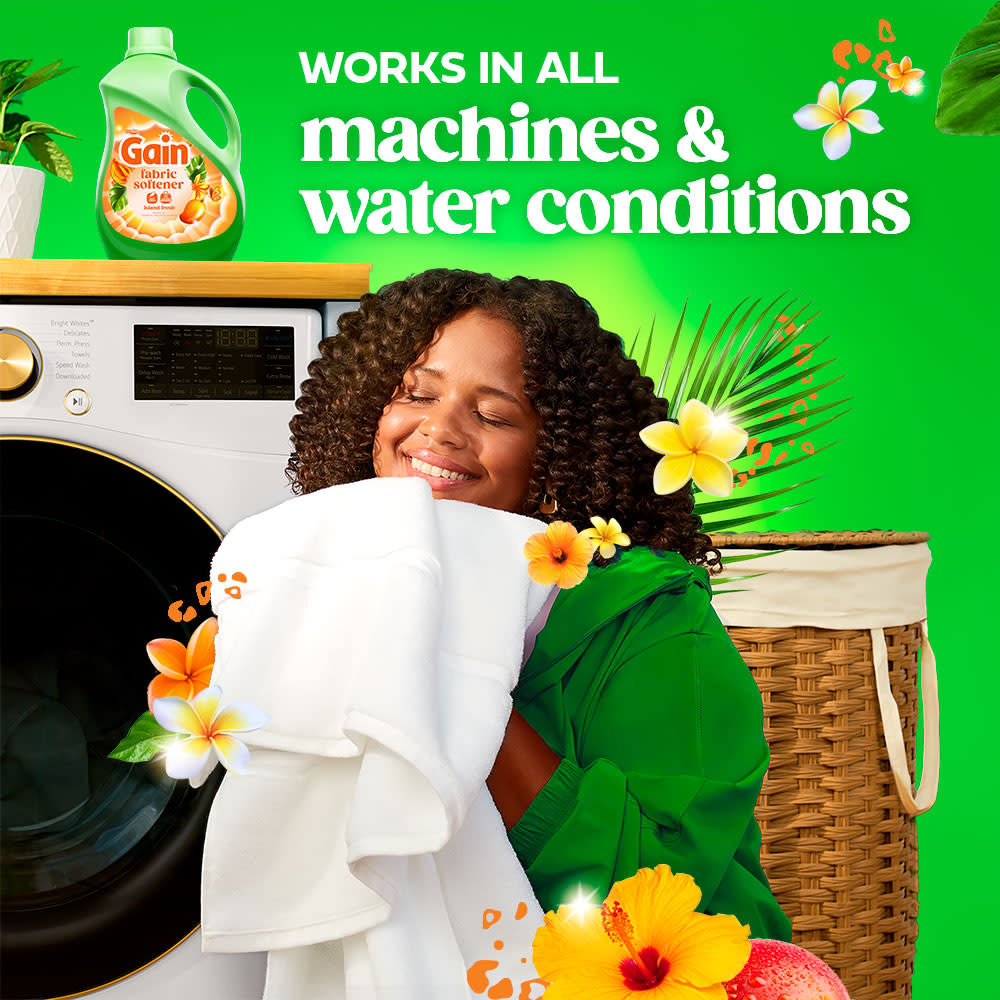 Gain Island Fresh Liquid Fabric Softener secondray image 09 works in all washing machines and water conditions