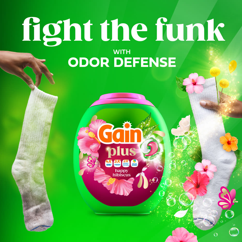 Gain Plus Happy Hibiscus Flings Detergent Pacs