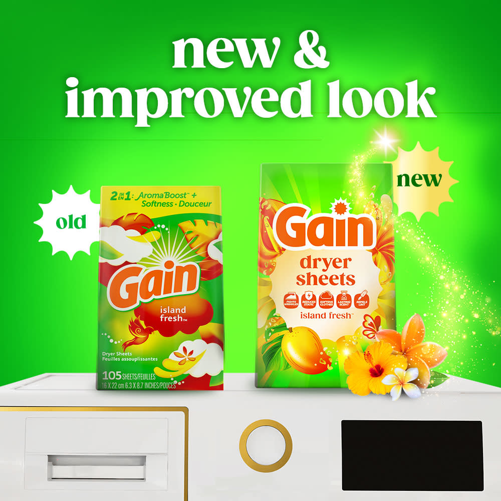 Gain Island Fresh Fabric Softener Sheets secondray image 01 new & improved look
