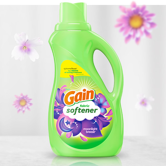 Bottle of Gain Moonlight Breeze Fabric Softener Laundry Detergent