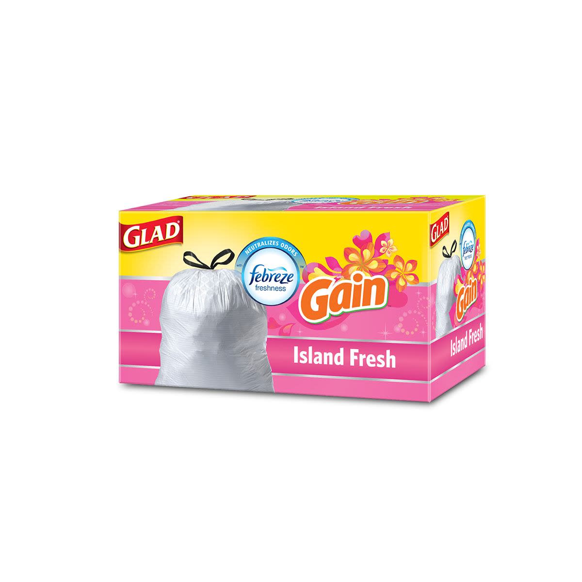 Glad Trash Bags with the scent of Gain Island Fresh