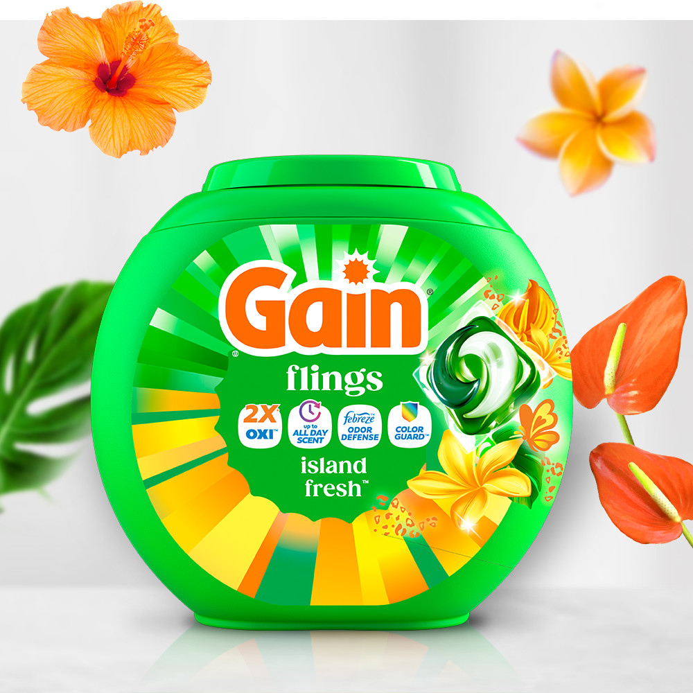 Pack of Gain Island Fresh Flings Laundry Detergent