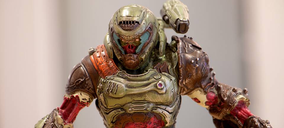 Not even death stops this Zombie DOOM Slayer statue!