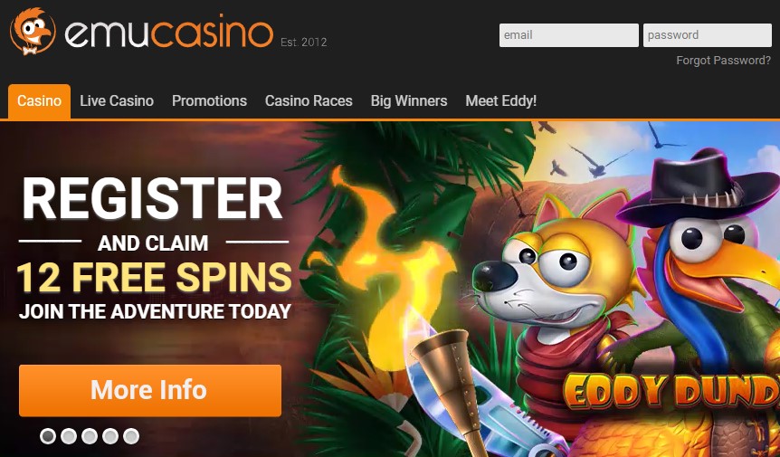 Emu Casino Homepage