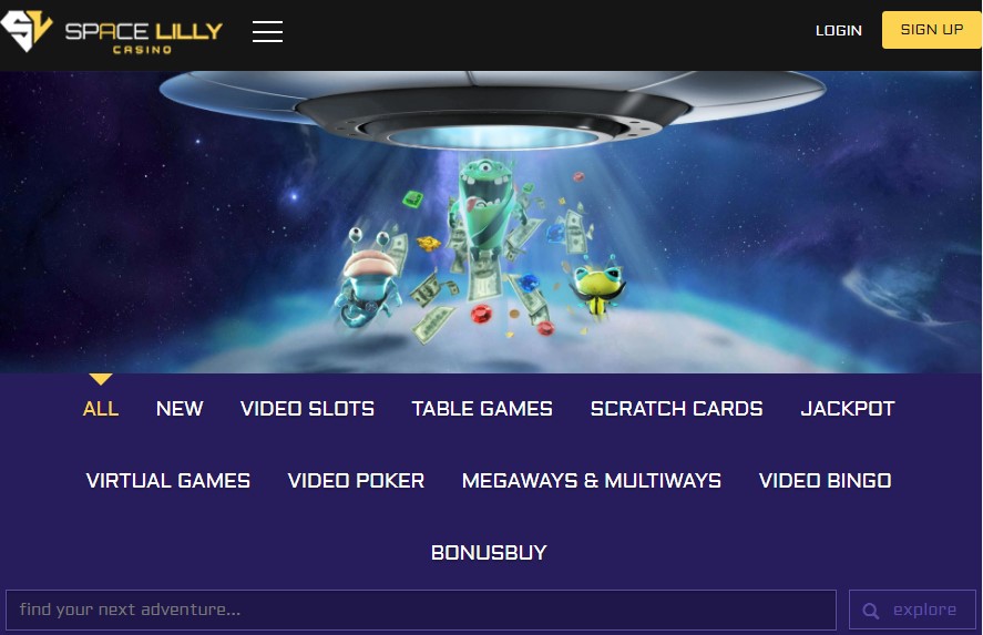 Casino section at Spacelilly.com
