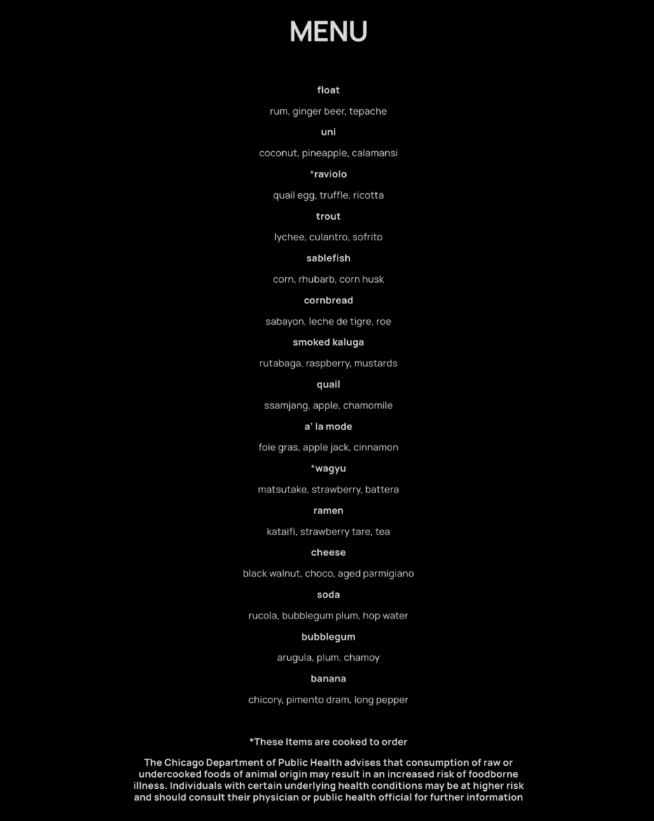 Menu 5 Menu 5