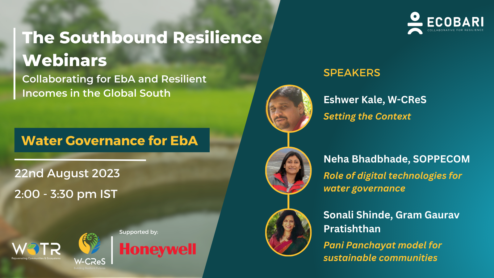 The Southbound Resilience Webinars: Water Governance for EbA