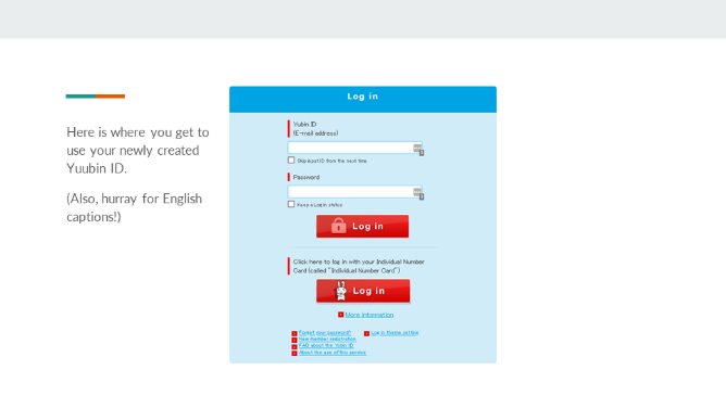 Step 5. Login with your Yuubin ID.