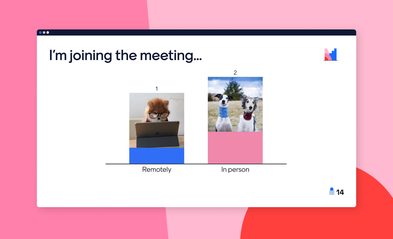 Screenshot of Mentimeter hybrid meeting agenda template. 