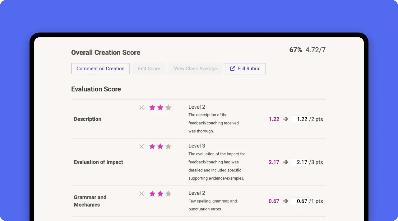 Screenshot of Kritik’s creation tab