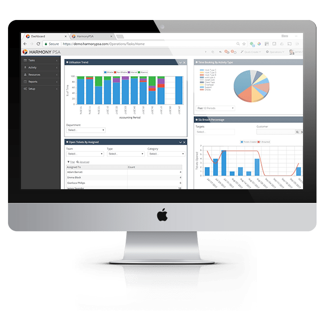 HarmonyPSA Service Product Screenshot in iMac