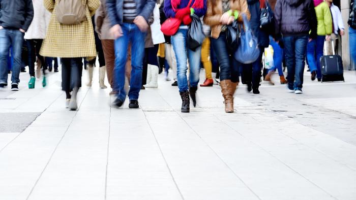 people walking towards the camera