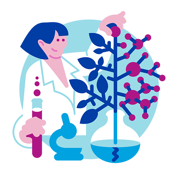 The scientist tests the ingredients in the laboratory