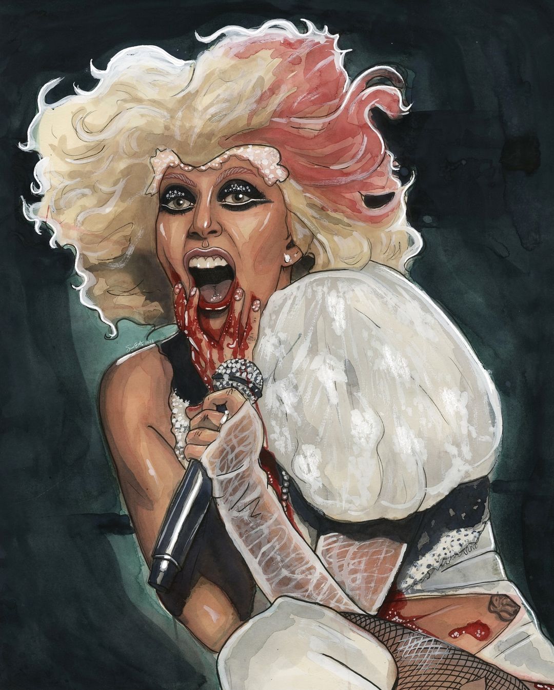 Sean Ellmore painting lady gaga