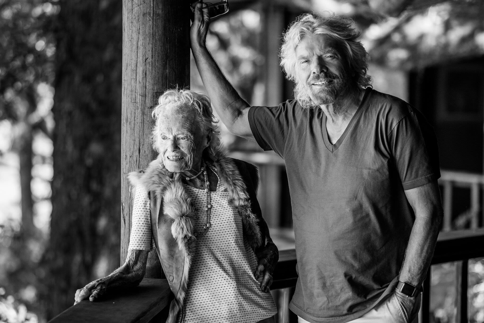 Richard Branson with his mum Eve