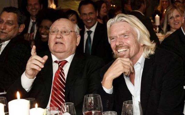 Richard Branson and Mikhail Gorbachev