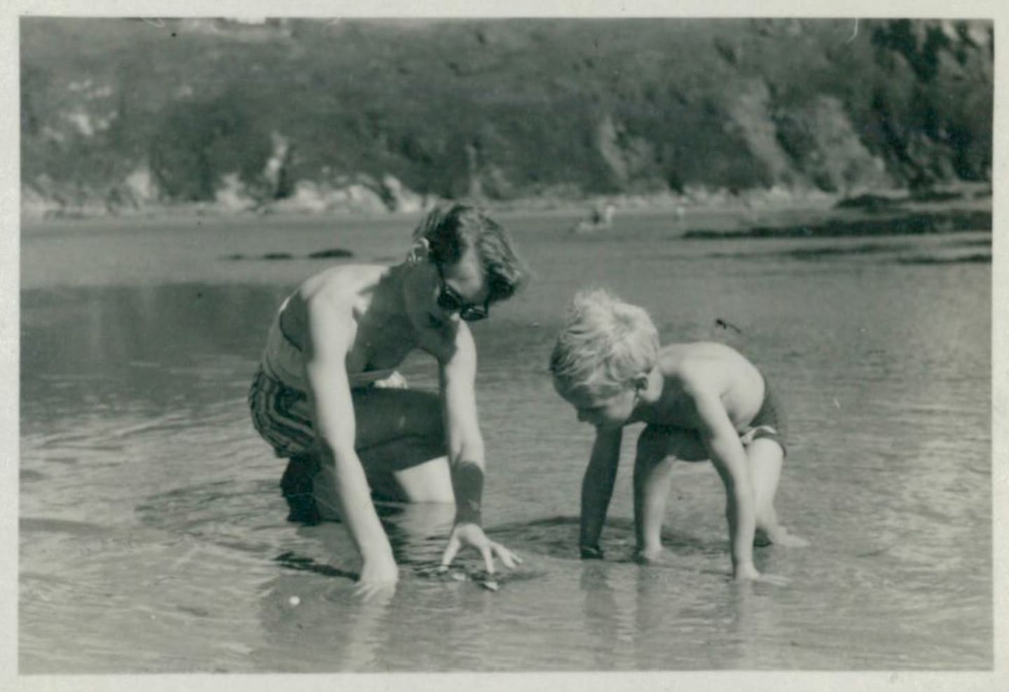 Archive photo of Richard Branson playing on the beach as a child