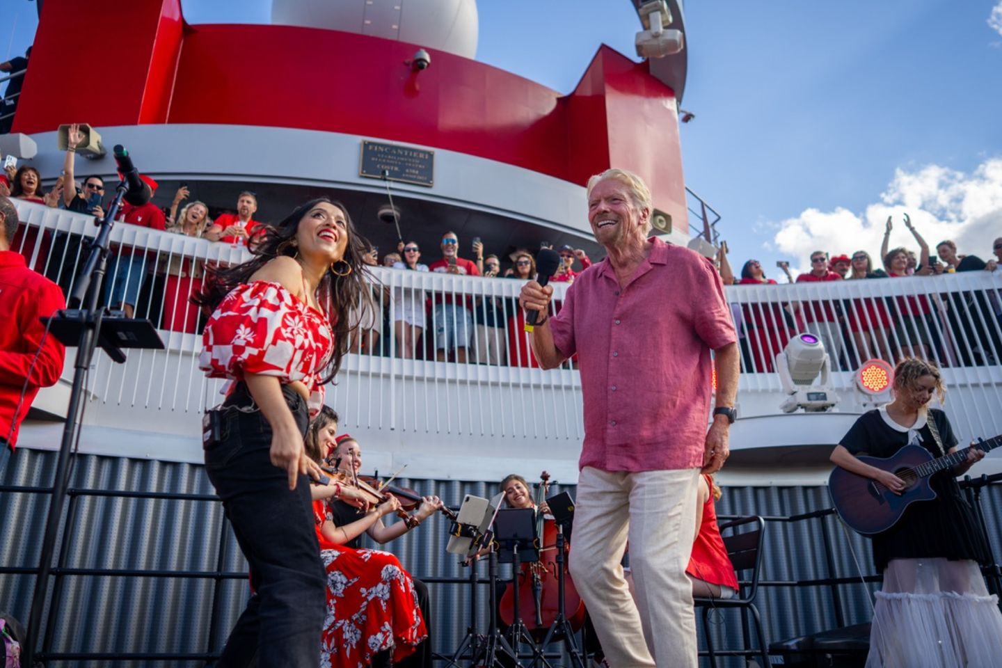 Richard Branson on-board Brilliant Lady launch in New York City