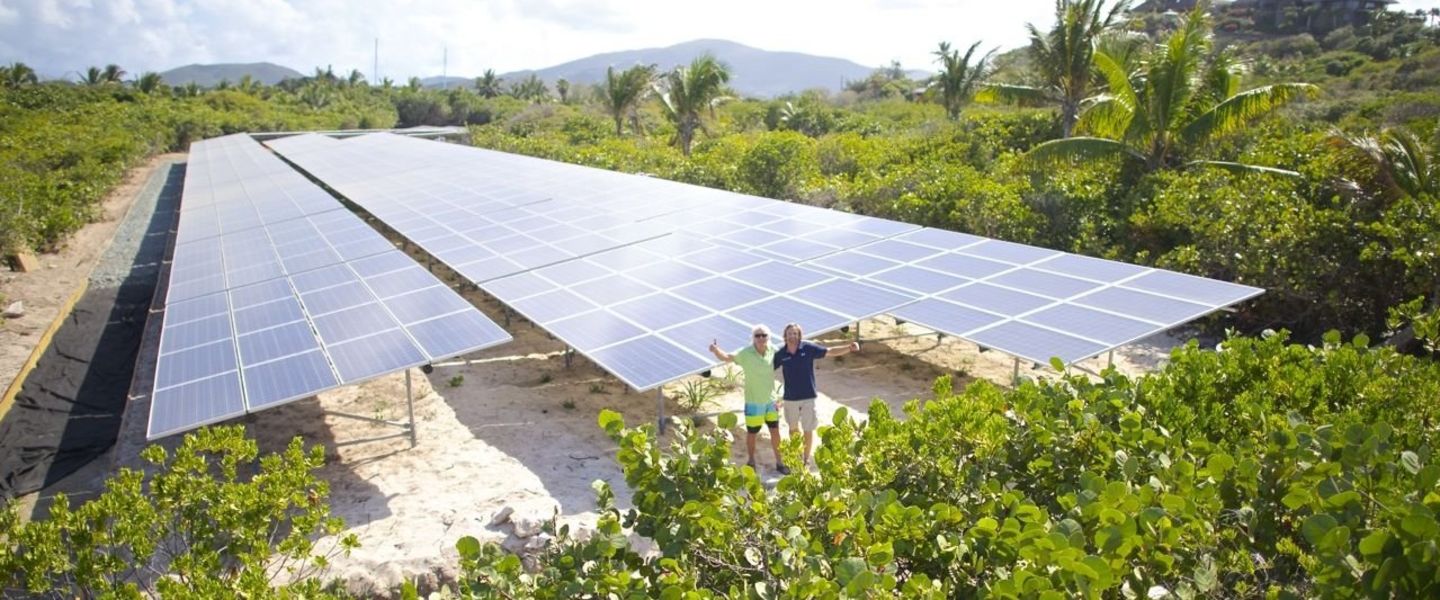 Solar panels on Necker Island