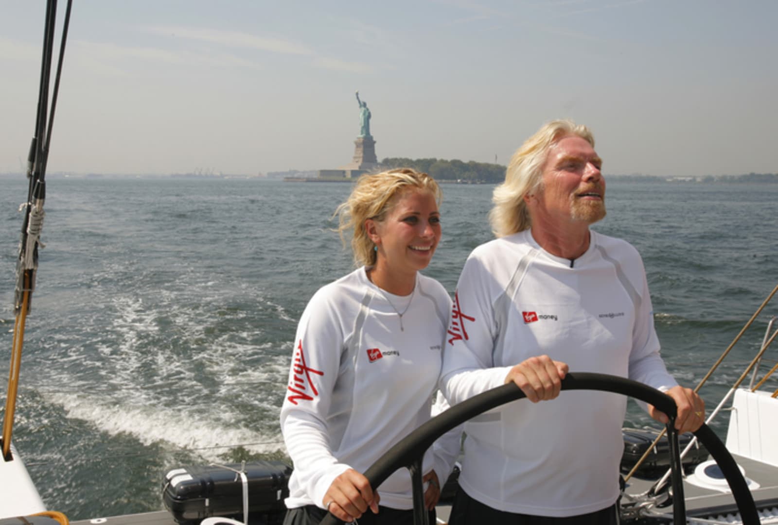 Richard Branson and Holly Branson in New York City for the Virgin Money Sail Challenge